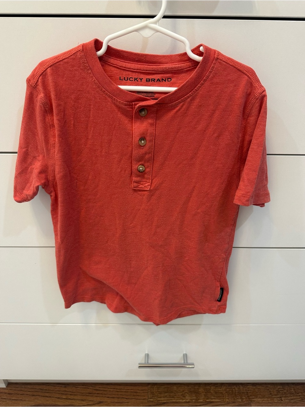Lucky Brand Boys Orange Short-Sleeve Henley Size 8